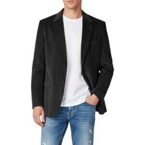 Covington Mens Blazer Jacket Black Corduroy Sport Coat 2 Button Single Vent 42L